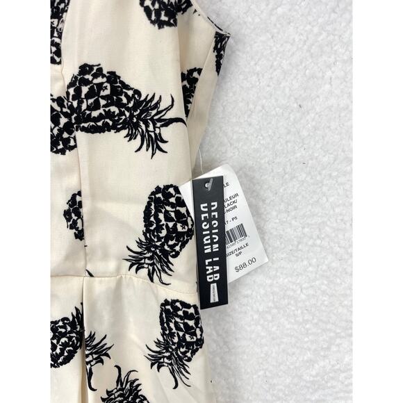 Design Lab‎ Lord & Taylor Pineapple Romper Women’s Size S Black Print NWT - Picture 5 of 12